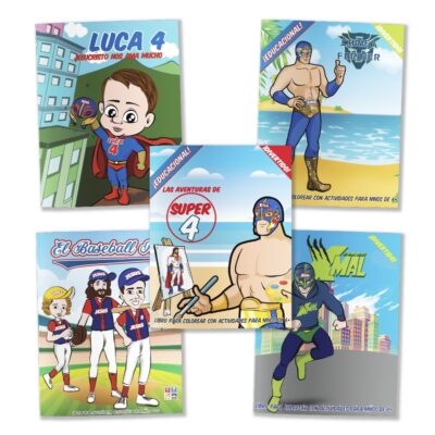 Superhero Coloring Book Set-Spanish